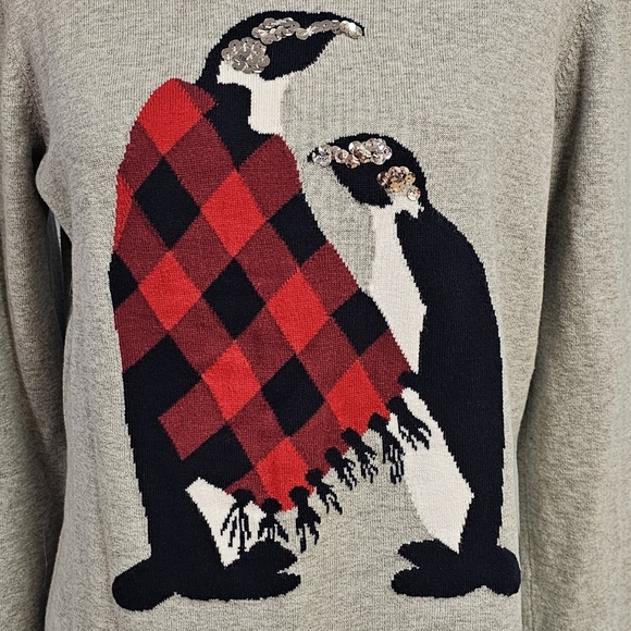 CROWN & IVY | 100% COTTON CROPPED SLEEVE CREW NECK SEQUIN SWEATER - NWOT! - Picture 5 of 13